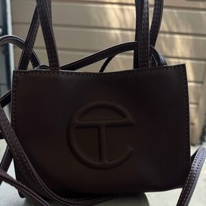 Brown mini Telfar bag